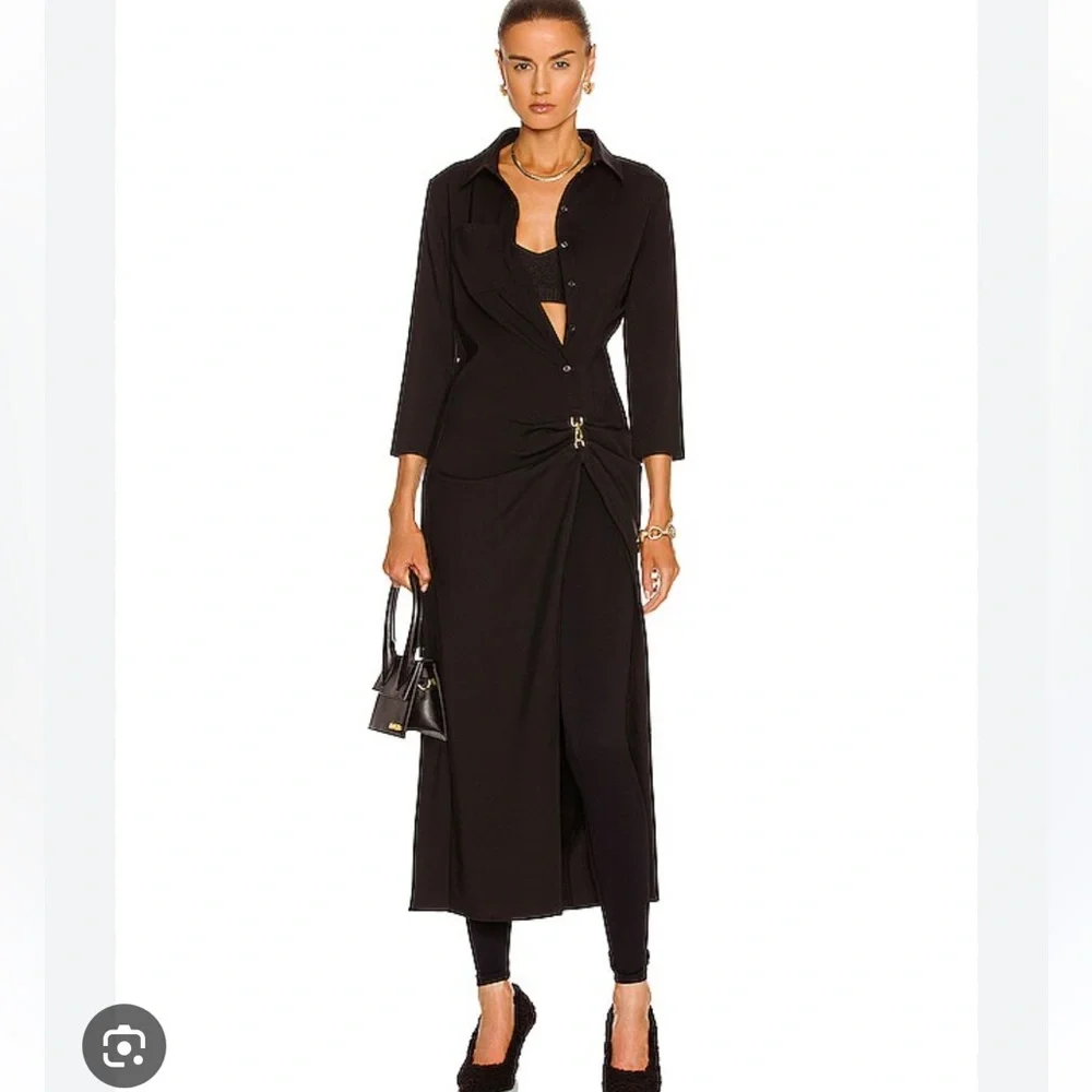 NWT Jacquemus ‘La Robe Jocou’ Midi Shirt Dress Tan/Beige FR44/ US12 $840 Retail - Picture 7 of 14